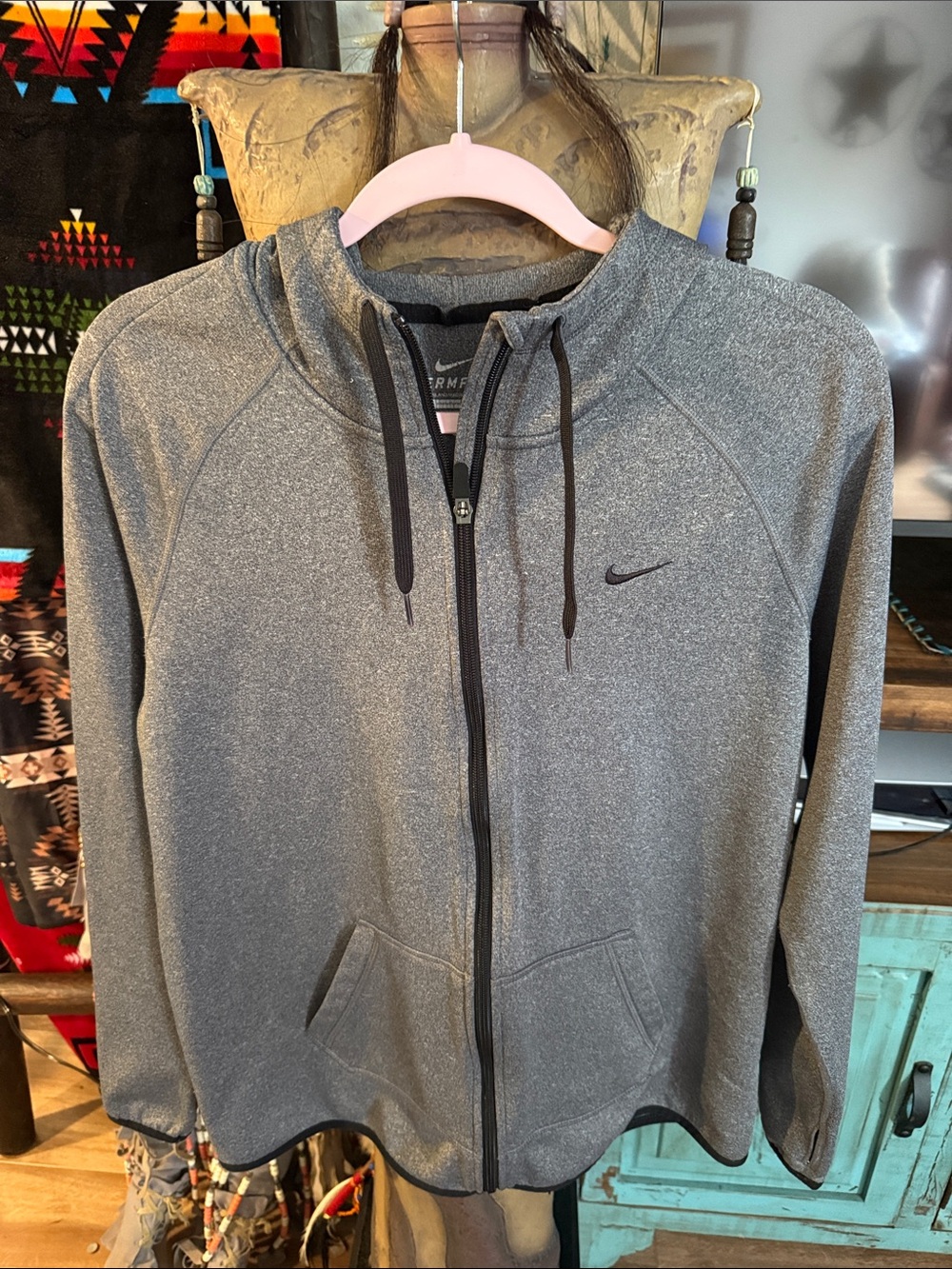 Nike Gray Heather Full-Zip Hoodie